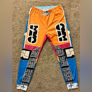 Women's Pants Capris CM.YAYA Women Mid Waist Elastic Letter Print Pencil Pants